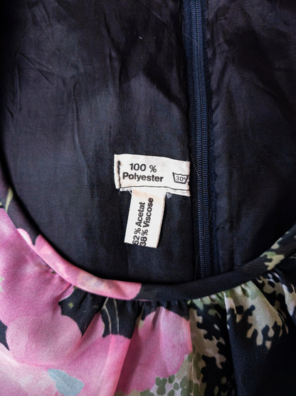 Vintage 70s kjóll með blómamunstri - Small