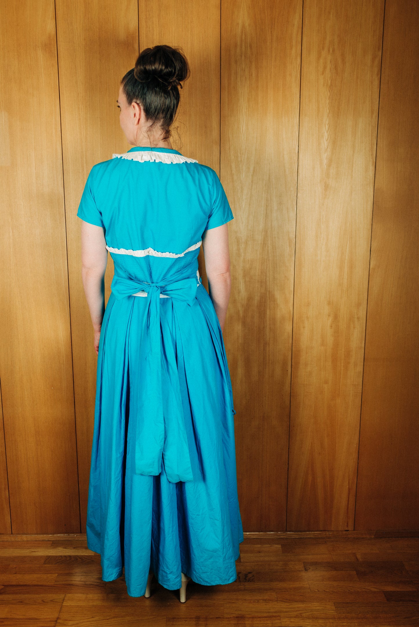 Vintage blár 60s síðkjóll - M/L