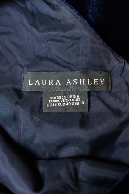 Laura Ashley vintage silkivelúr kjóll - medium