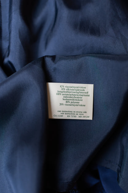 Laura Ashley vintage silkivelúr kjóll - medium