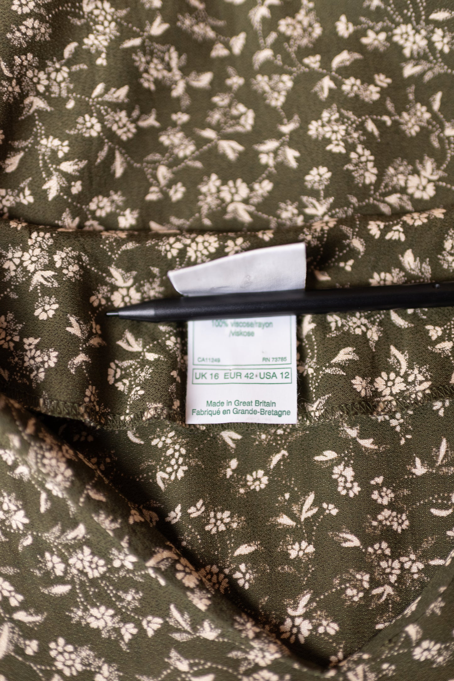Laura Ashley vintage mosagrænn kjóll - medium