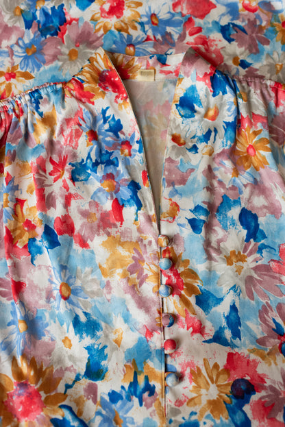 Vintage 80s blómakjóll - Small