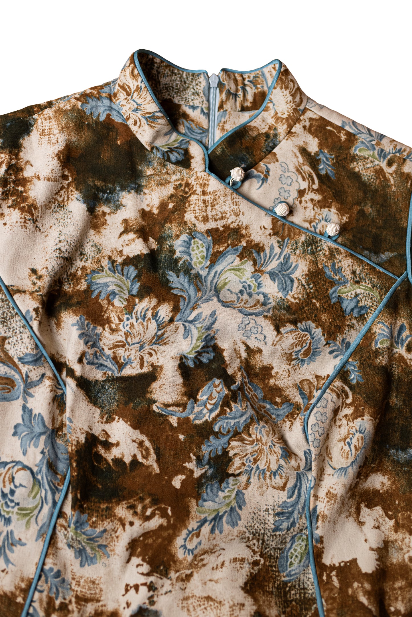 Vintage flauels cheongsam kjóll - Large
