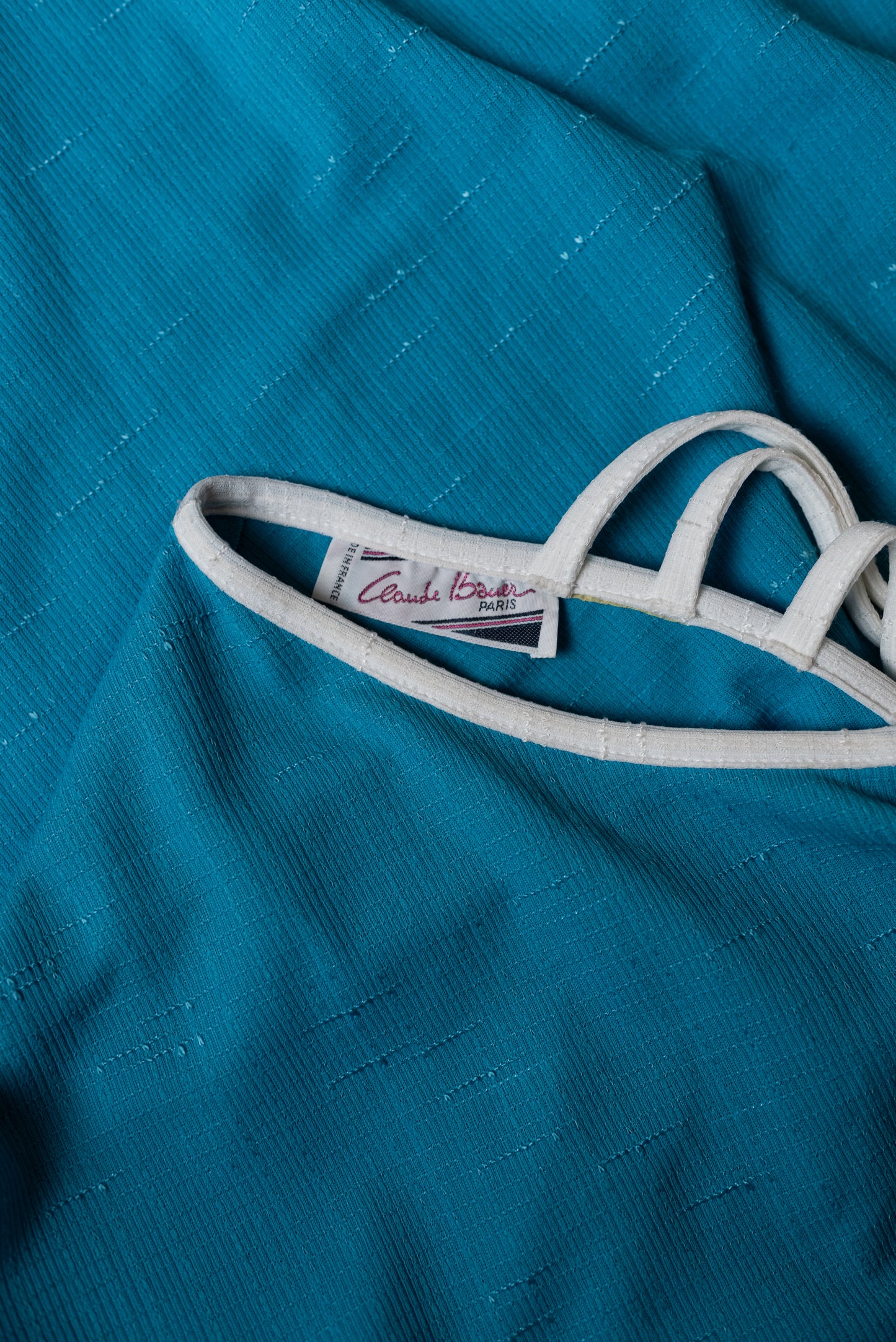 Claude Bauer Paris blár vintage 60s kjóll - Medium