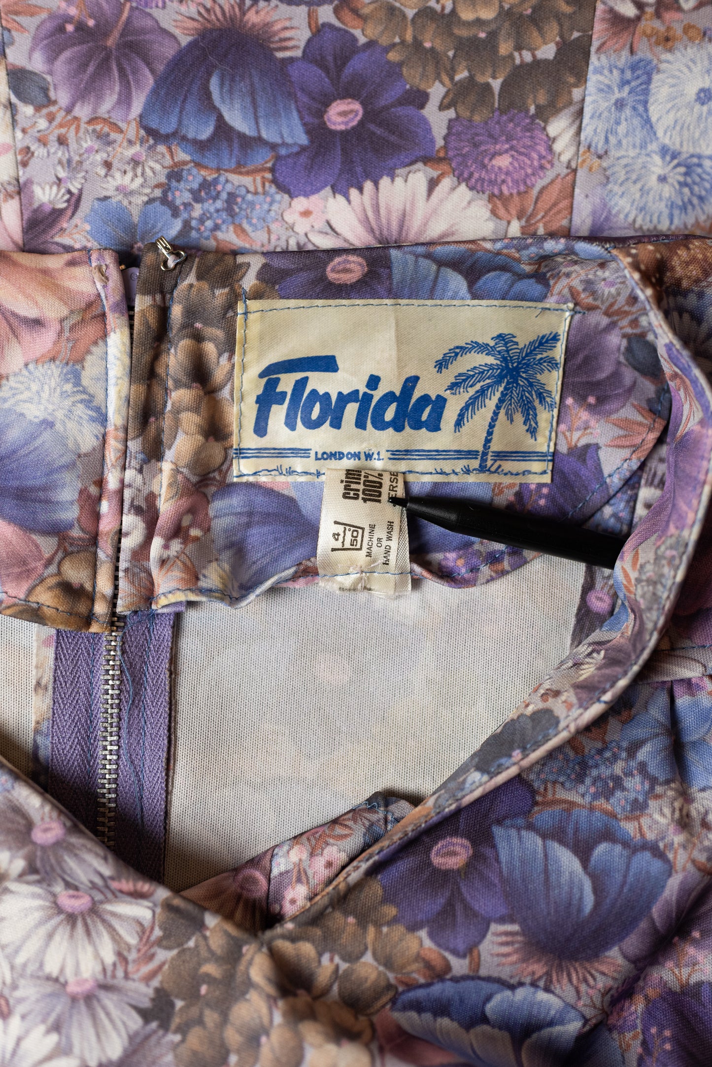 Florida vintage 70s kjóll - Large