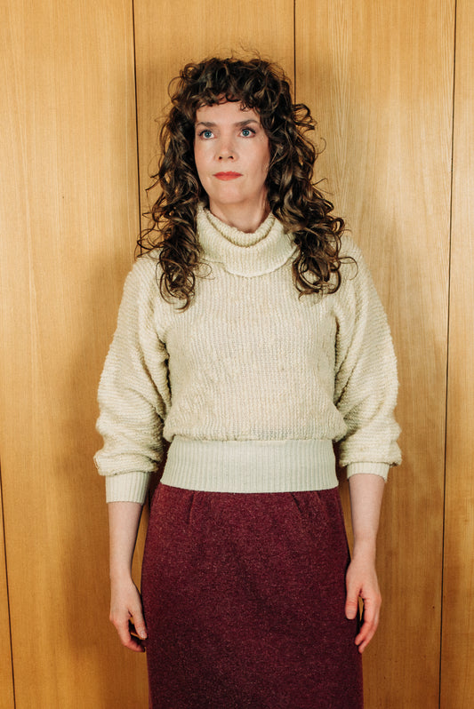 C&A vintage prjónapeysa með rúllukraga - S/M