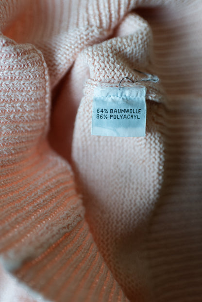 Vintage ljósbleik 80s prjónapeysa - Medium