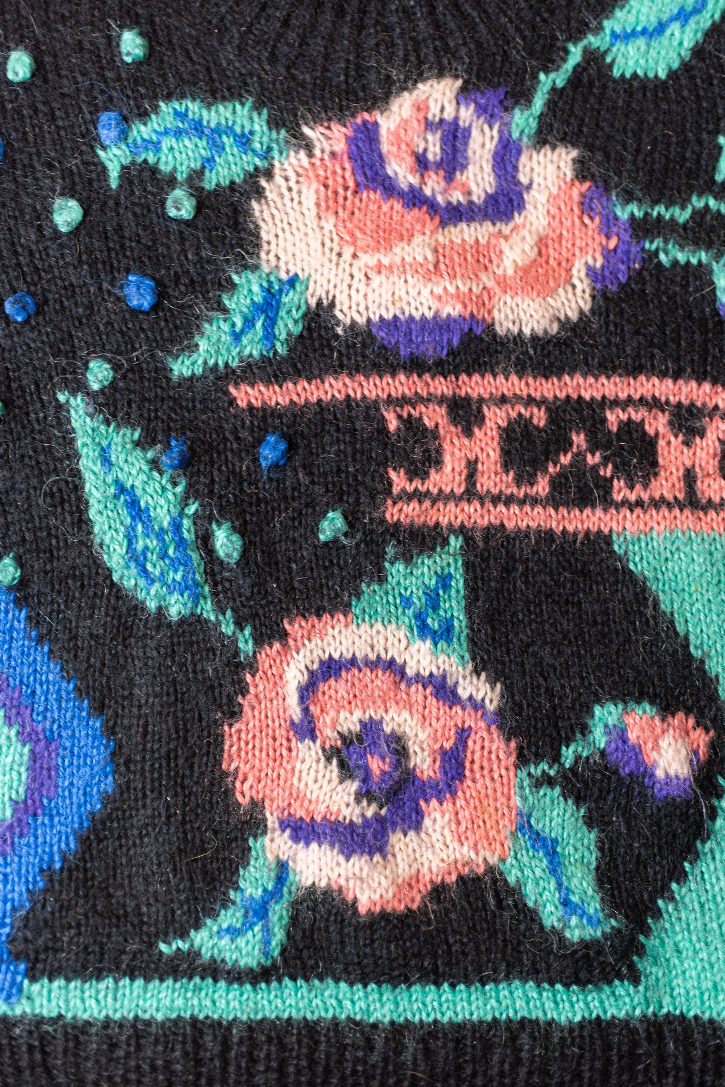 Ómerkt vintage 80s ullarpeysa - Large