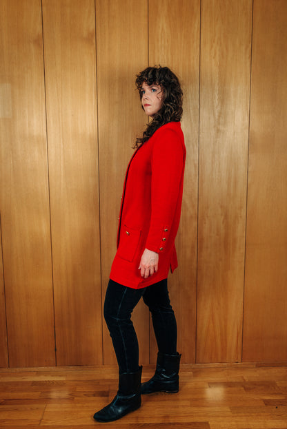 Vintage Ara síð 80s/90s ullarpeysa - M