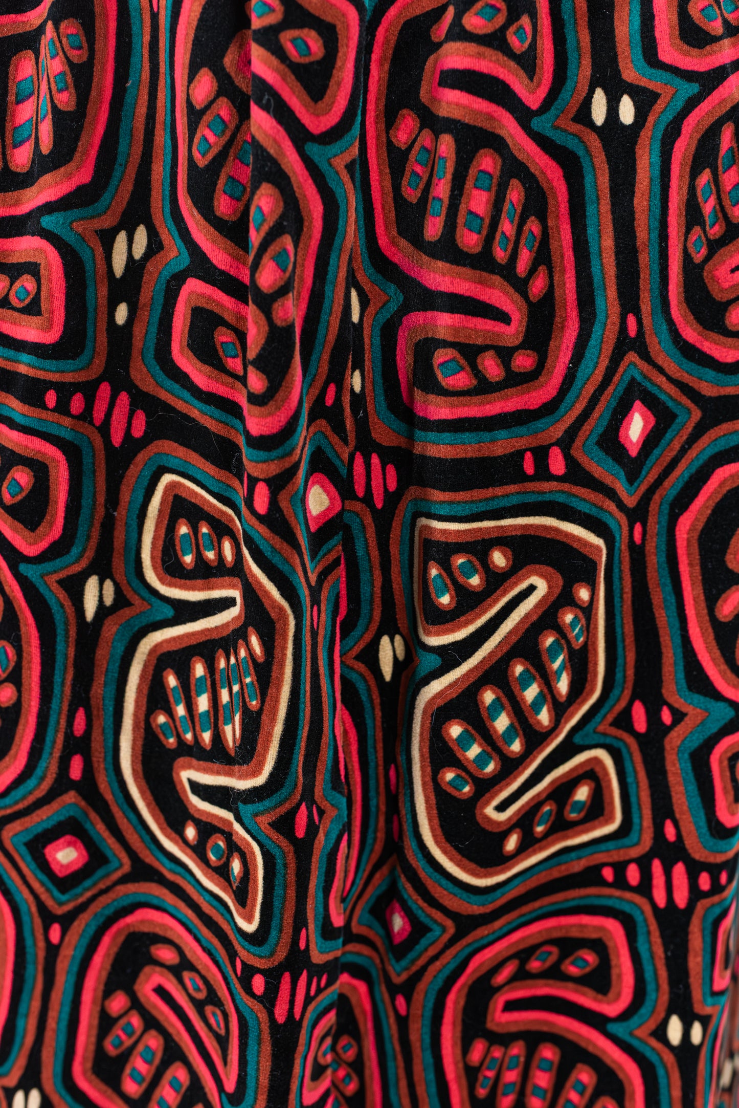 Ómerkt marglitt vintage 70s flauels pils - xsmall