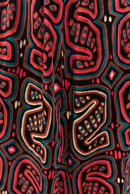 Ómerkt marglitt vintage 70s flauels pils - xsmall