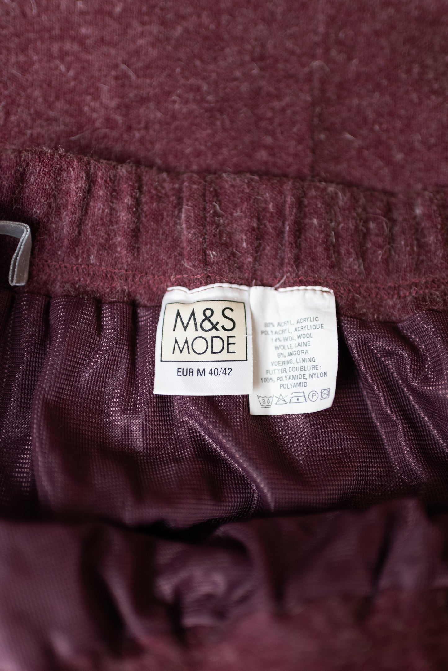 M&S vínrautt ullarpils - Medium