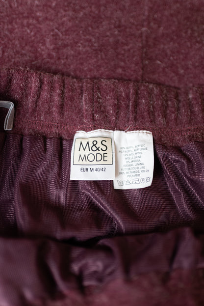 M&S vínrautt ullarpils - Medium