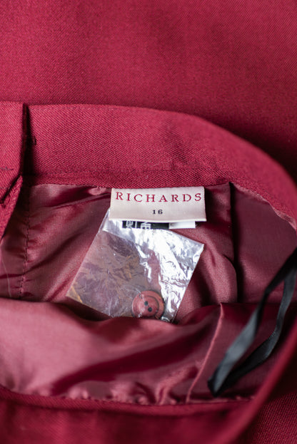 Richards vínrautt ullarpils (NOS) - Medium