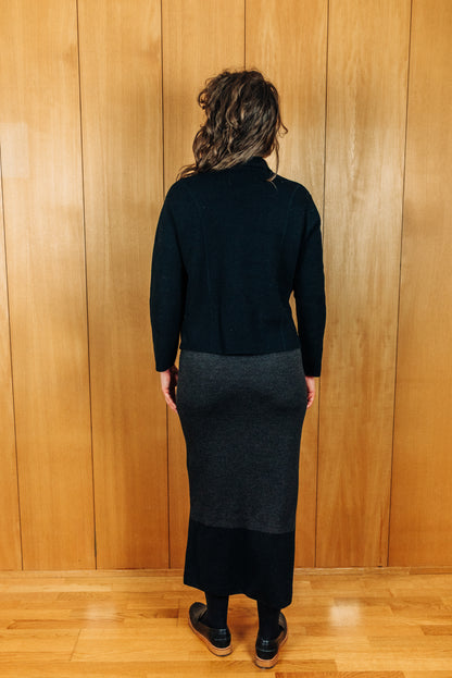 Nitya grátt merino-ullarpils - Medium