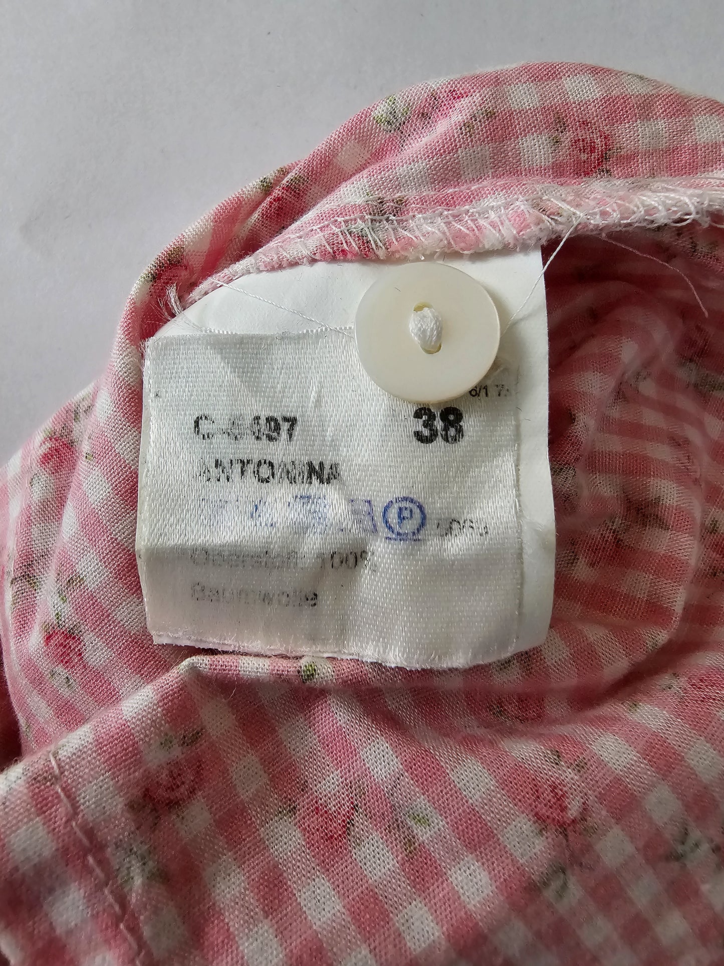 H. Moser bleik köflótt blússa - small