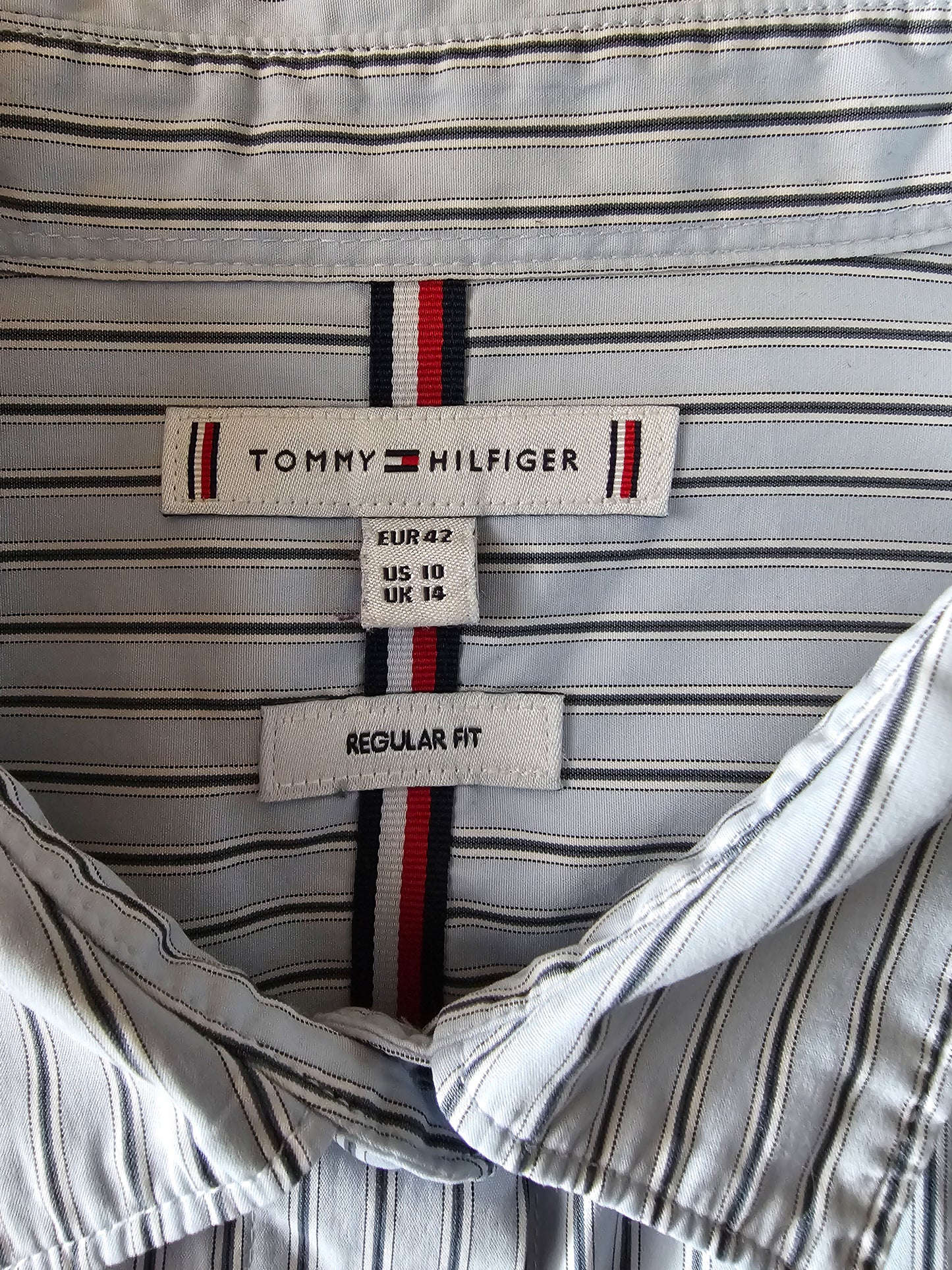 Tommy Hilfiger bláröndótt skyrta - medium