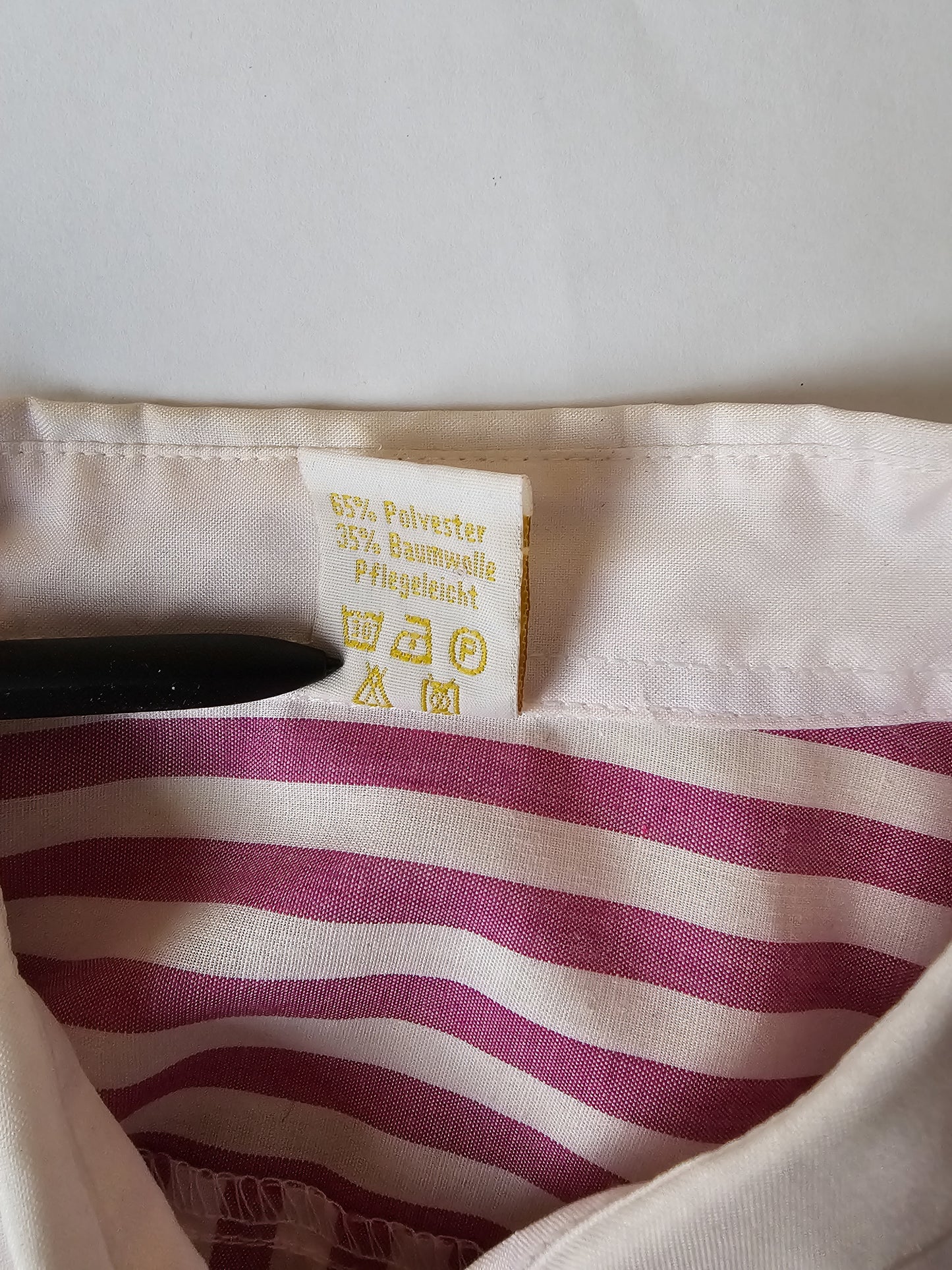 Röndótt bleik vintage skyrta - large