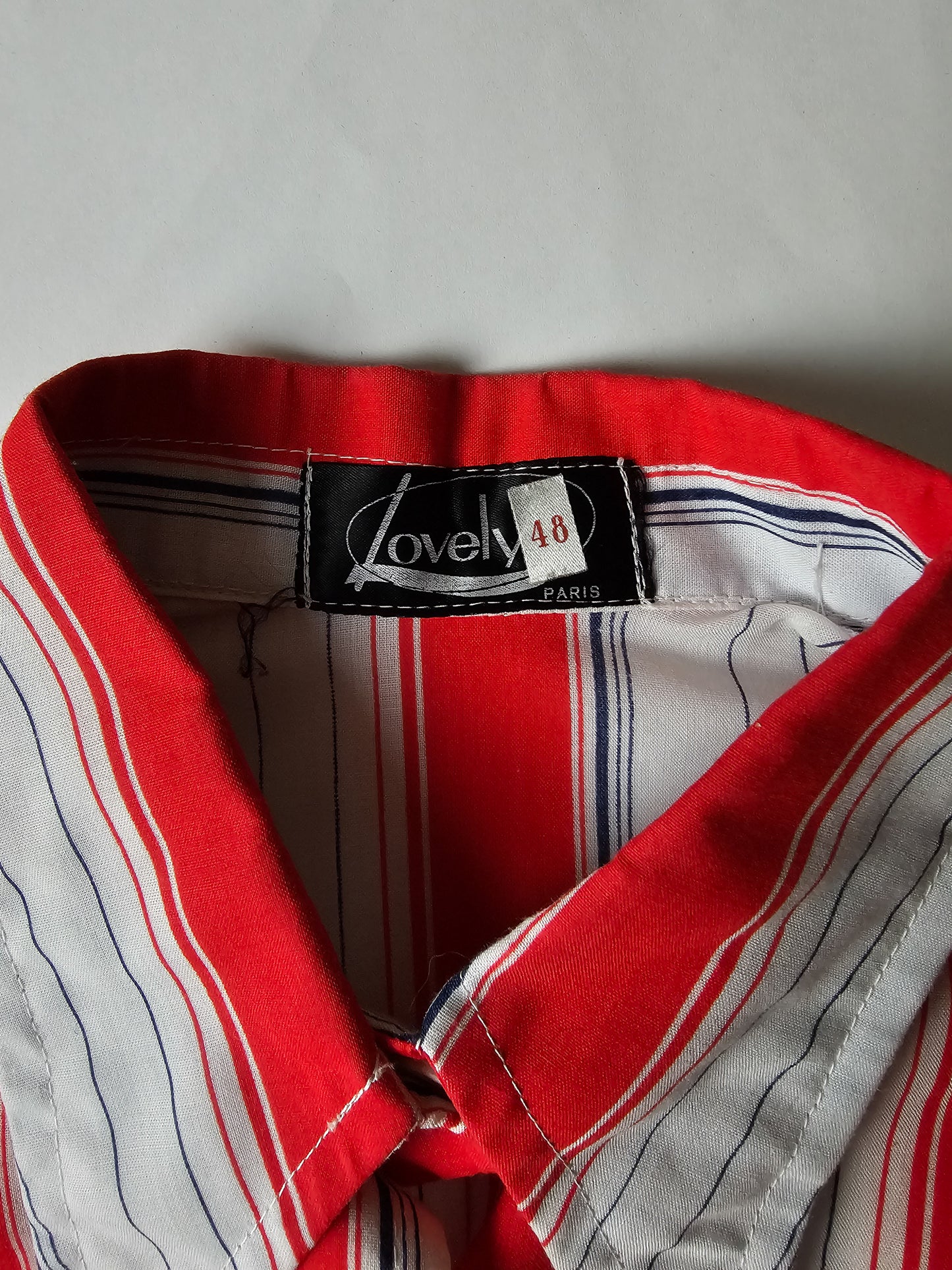 Lovely röndótt vintage 70s skyrta - large