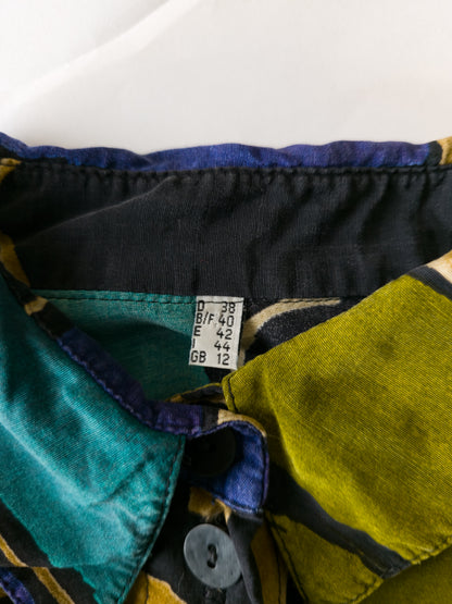 Ómerkt vintage marglit skyrta - large