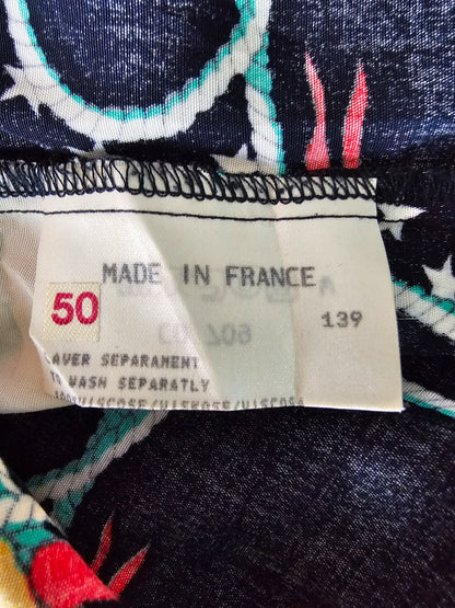 Marglit tvíhneppt vintage skyrta - xlarge