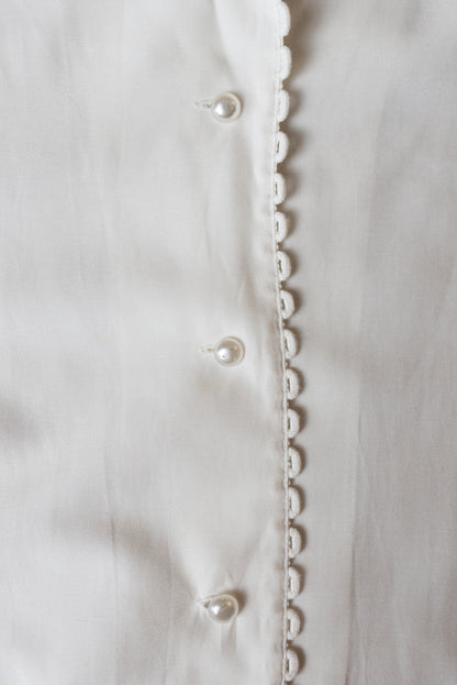 Viani vintage hvít blússa - XL