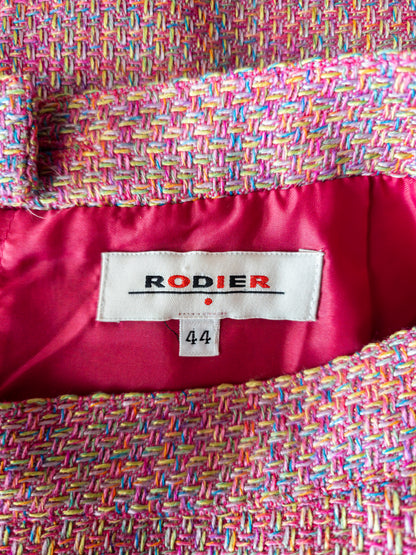 Vintage Rodier Paris bleik rainbow tweed dragt - M/L