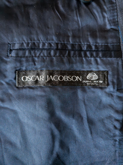 Vintage Oscar Jacobson tvíhnepptur ullarblazer - M