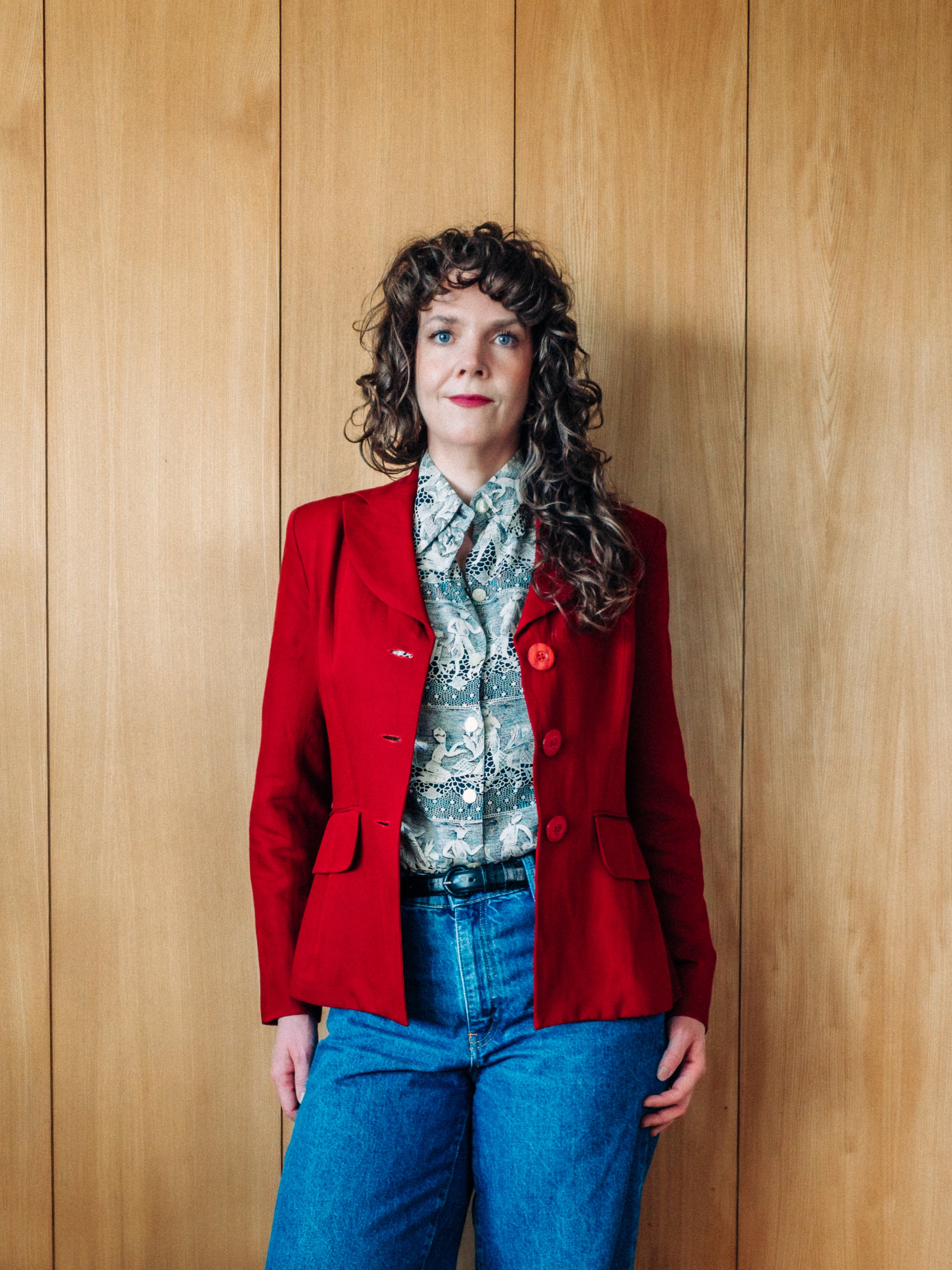 rauður vintage 90s jakki frá Tara Jarmon - Meyland.is