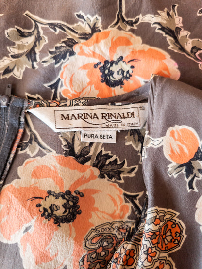 Vintage Marina Rinaldi silkikjóll - Medium