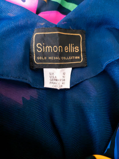 Vintage Simon Ellis 80s blómakjóll - Medium