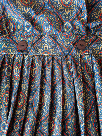 Vintage St Michael paisley-mynstraður kjóll - L