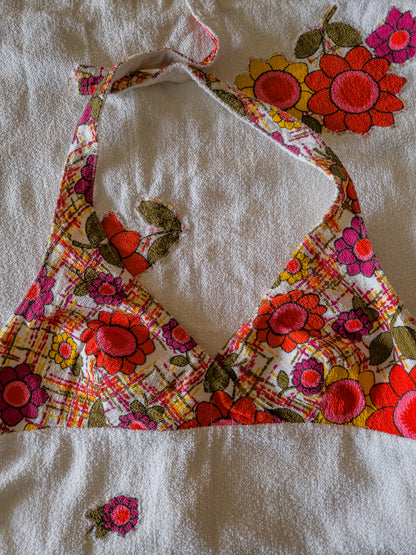 Vintage frotte 70s sumarkjóll - M/L