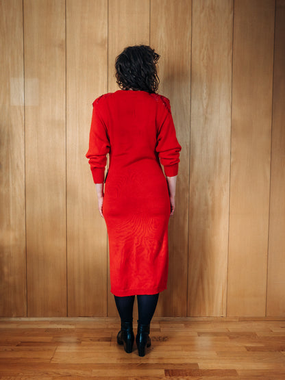 Vintage 80s Right fashion prjónakjóll (NOS) - S/M