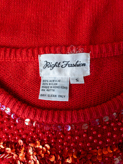 Vintage 80s Right fashion prjónakjóll (NOS) - S/M