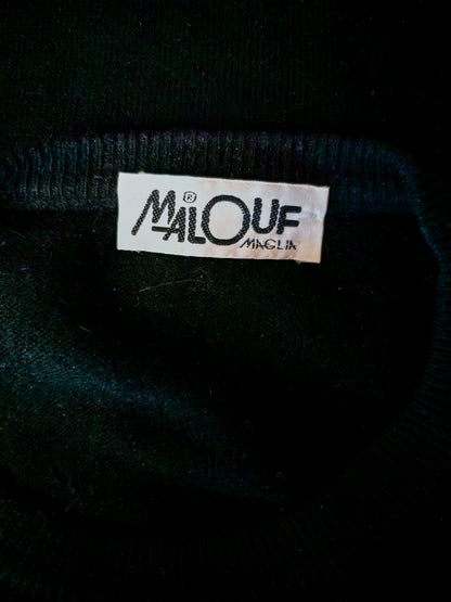 Vintage Malouf Maglia ullar prjónakjóll - Medium