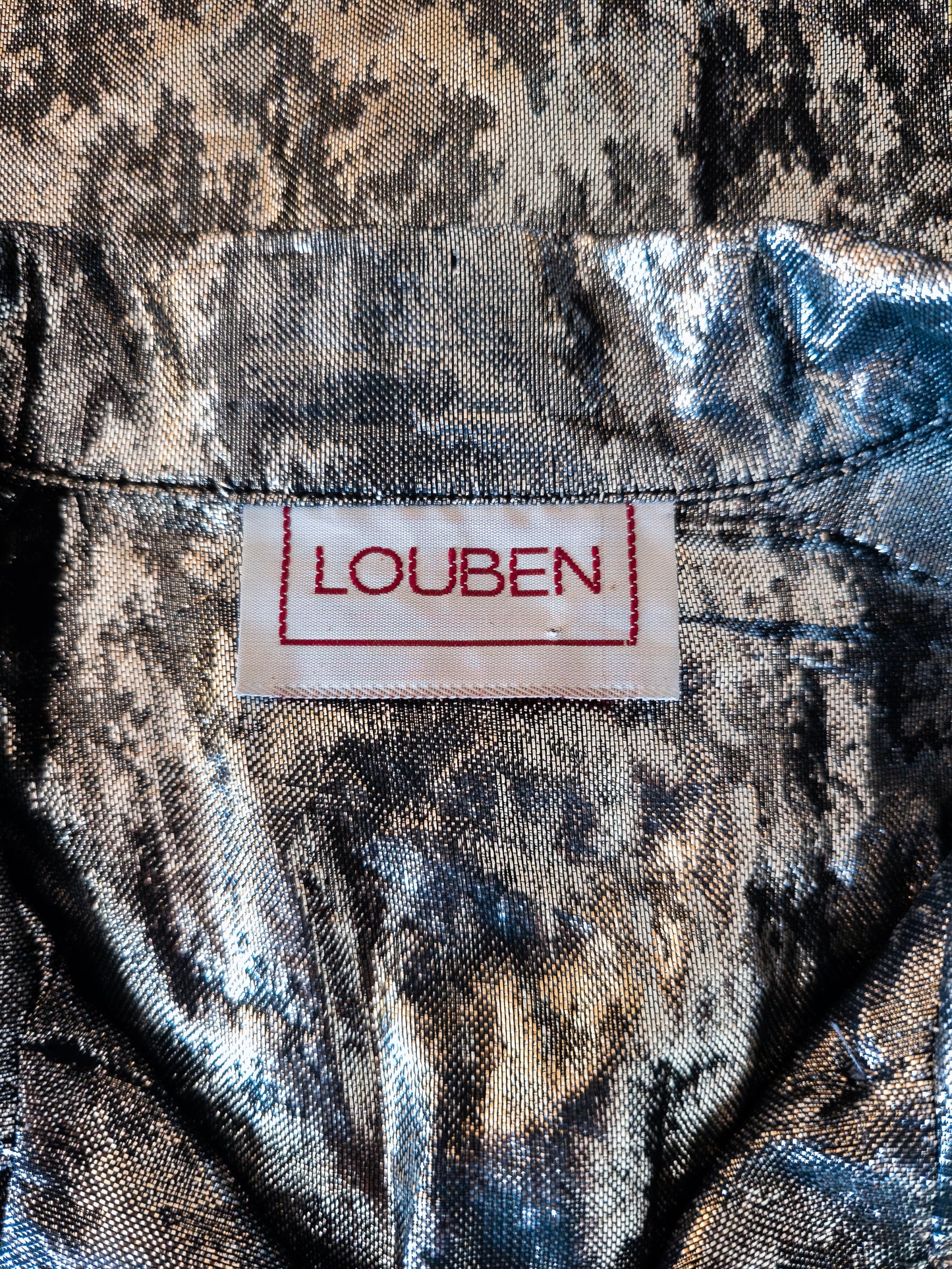 Vintage Louben metallic skyrta - S/M