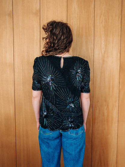 Vintage Robert Anthony silki toppur - M/L