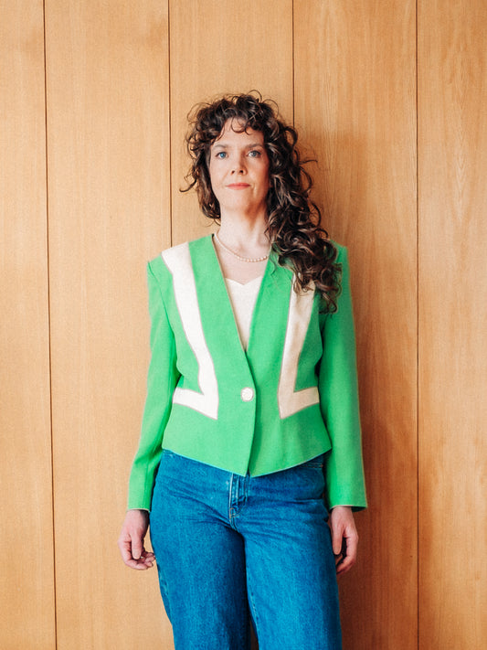 Grænn Vintage Jacques Vert 80s ullarblazer - Meyland