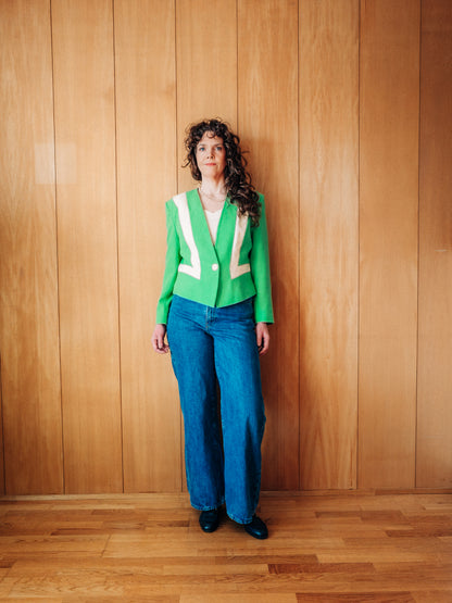 Grænn Vintage Jacques Vert 80s ullarblazer - Meyland